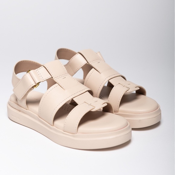 Cole Haan | GrandPro Rally Platform Fisherman Sandals in Bleached Tan, size 9 - Picture 1 of 9